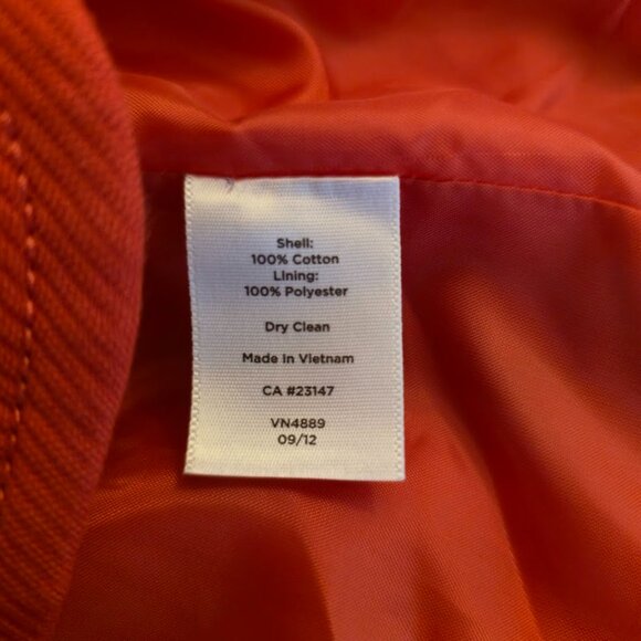 TALBOTS BLAZER JACKET WOMENS SIZE 12 RED ORANGE 100% COTTON NWOT SINGLE BREAST - Picture 10 of 11